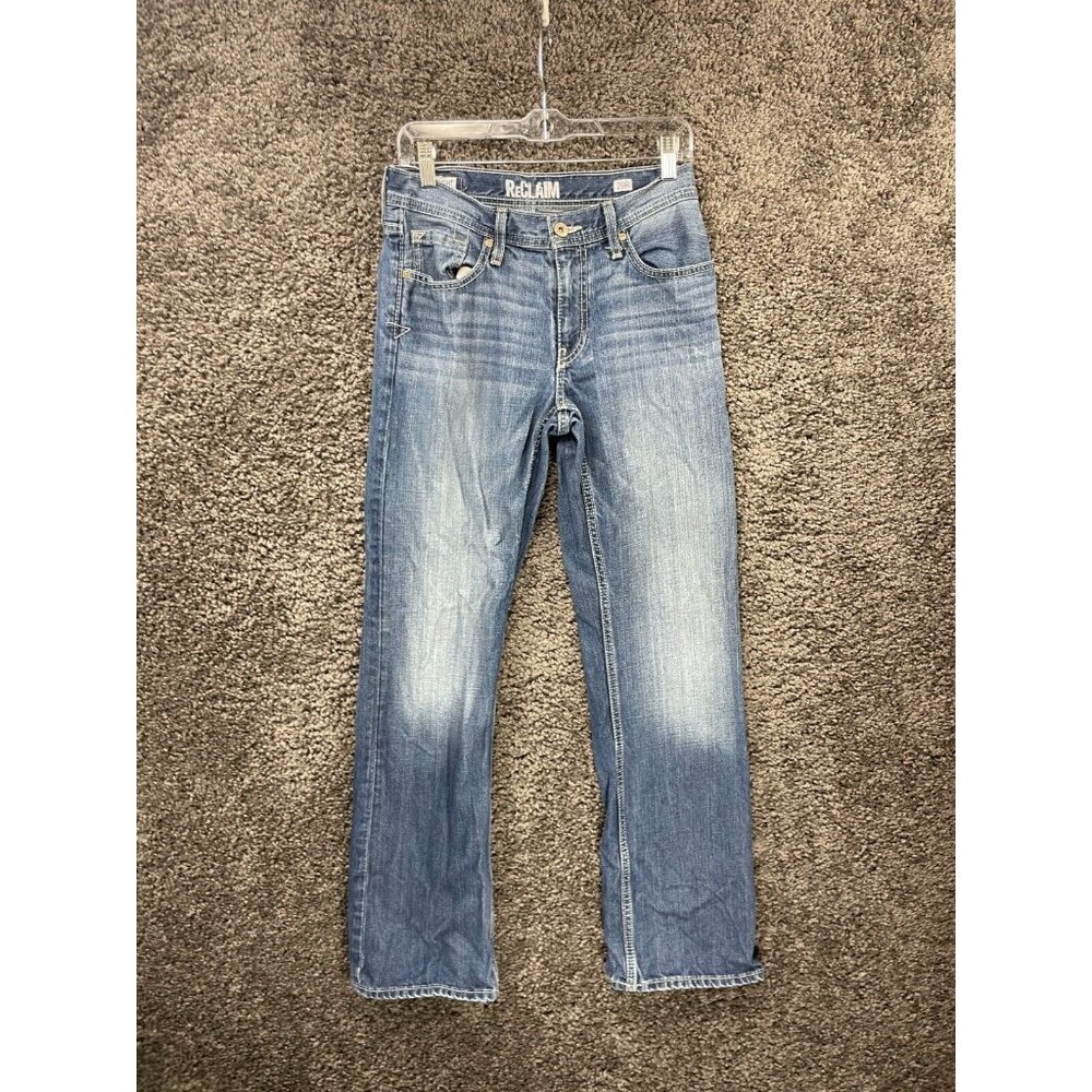 ReClaim Jeans Womens 29R Blue Denim 100% Cotton Mid-Rise 5-Pockets Design Preppy